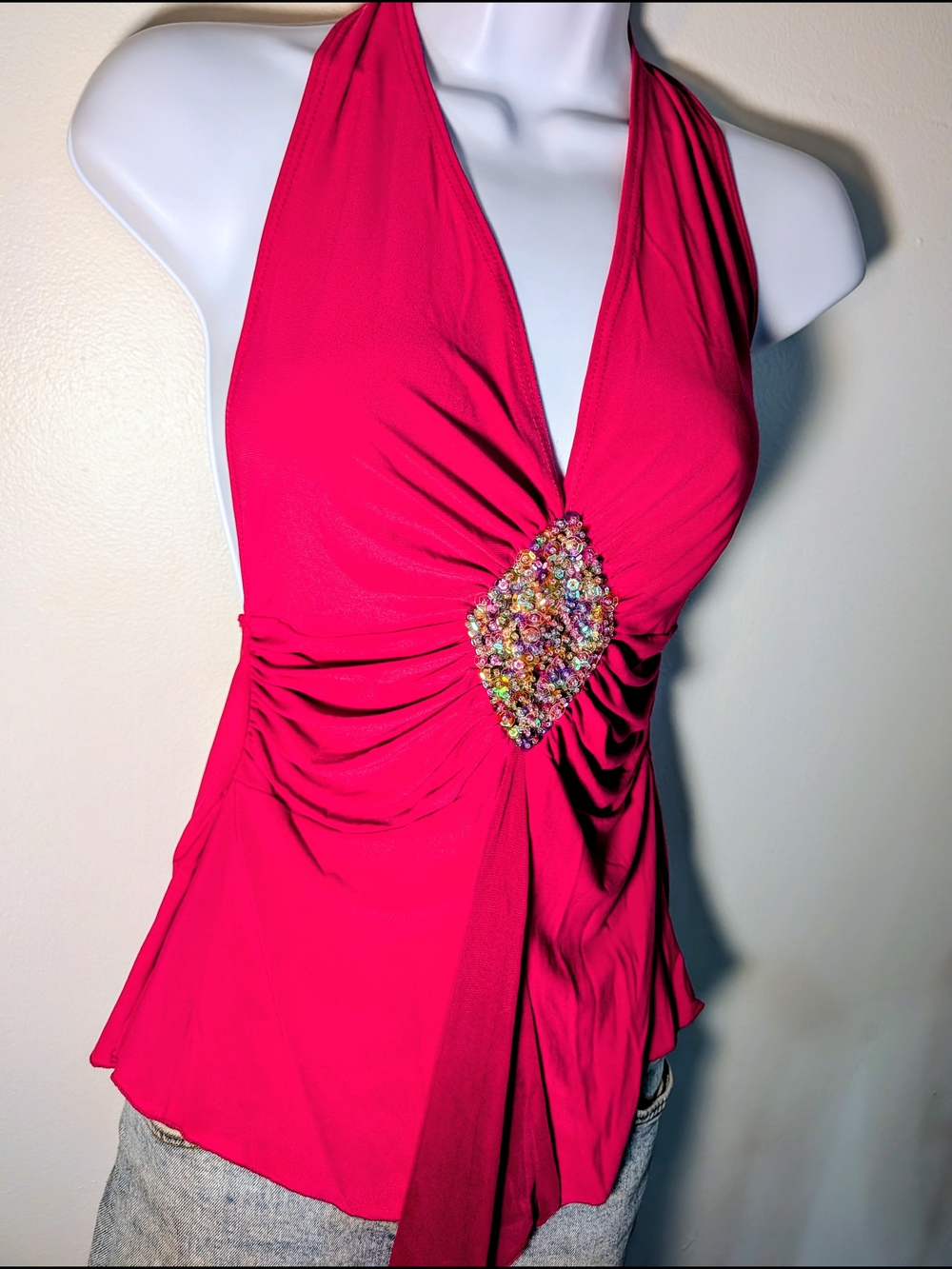 Prada Jewel-Accent Women's Halter Top - Picture 6 of 8
